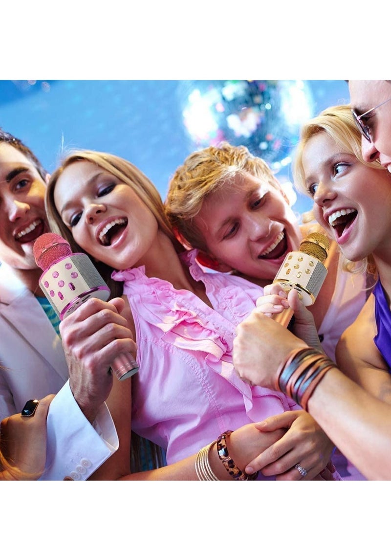 ELTRAZONE Wireless Bluetooth Karaoke Microphone,Rechargeable Kids Microphone Karaoke Machine,Professional Handheld Karaoke Mic Speaker Home KTV Kids Birthday Party - Best Gifts for Kids Adults (Gold) - Image 5