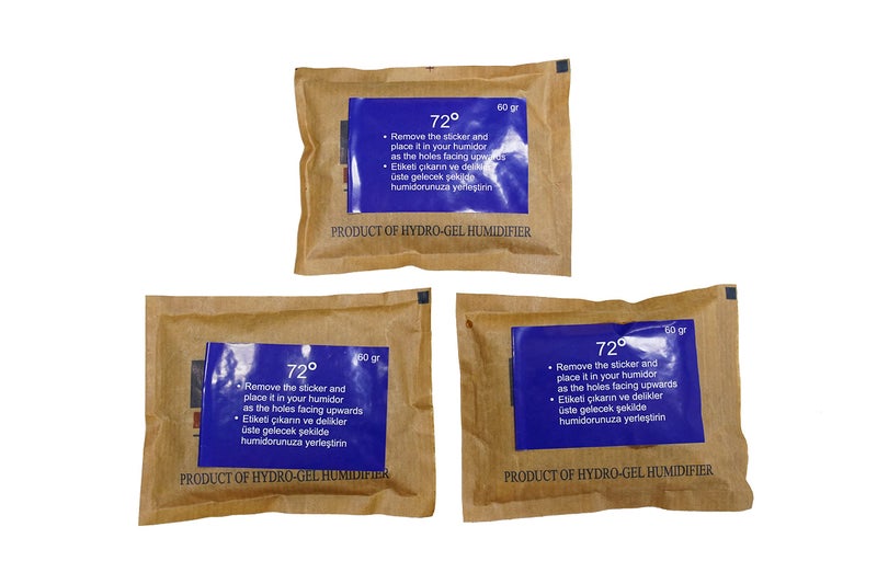 Hydro-Gel Humidifier (3X / Lot) Humi-Pack 60gr Cigar Humidor Humidifier - Humidification Packs - 72%RH Humidity Control - All In One Solution 4x4.5x1.5 - Image 3