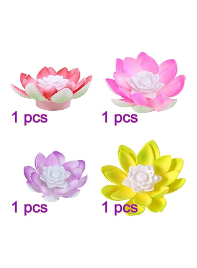 NIBEMINENT 4 Piece Floating Lotus Pool LED Decoration Lights Multicolour  - Image 5