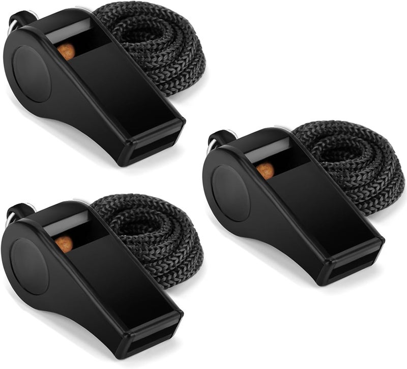 FYA Sports Whistle with Lanyard, Very Loud Black Whistles Great for Coaches, Referees, Outdoor Sports - Image 1