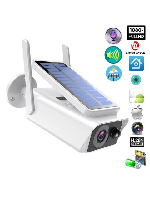 Wireless Solar WiFi Camera 4MP HD Outdoor Bullet IP Camera iCSee APP Battery Powered Smart Home Security Camera PIR Detection