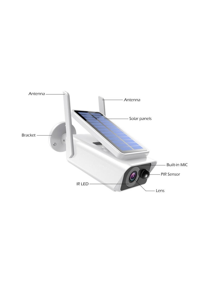Wireless Solar WiFi Camera 4MP HD Outdoor Bullet IP Camera iCSee APP Battery Powered Smart Home Security Camera PIR Detection