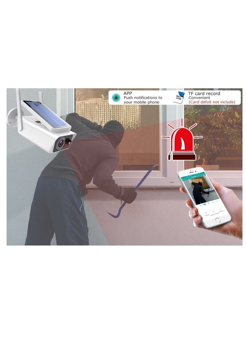 Wireless Solar WiFi Camera 4MP HD Outdoor Bullet IP Camera iCSee APP Battery Powered Smart Home Security Camera PIR Detection
