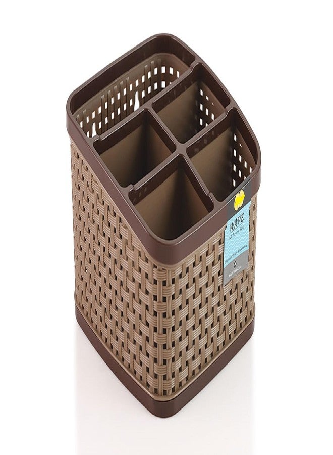 PUTHAK 5 Compartments Plastic Pen,Cutlery, Office Use Desk Organizer Holder