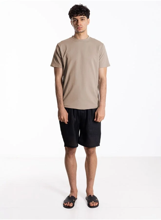 Shapes BIEGE BASIC SLIM T-SHIRT for Men | Best Price UAE