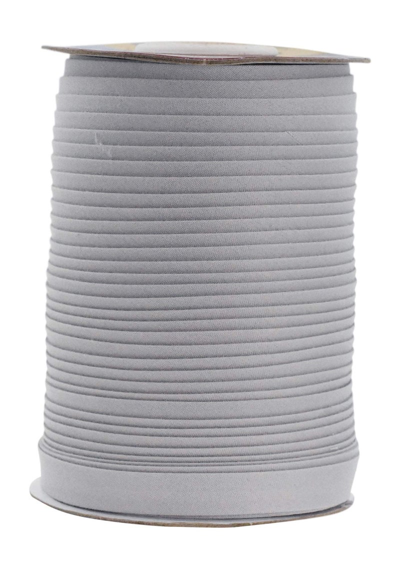 Mandala Crafts 55 Yards 1/2 Inch Gray Double Fold Bias Tape for Sewing - Bias Binding Tape for Quilting Binding, Hemming, Seam, and Fabric Piping