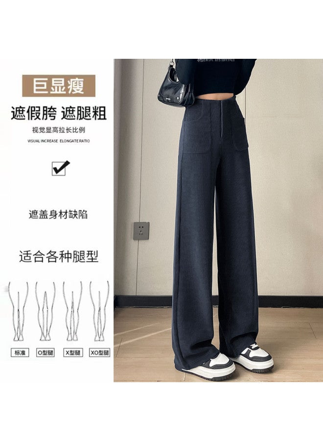 Hstyle Women's Wide-leg Suit Pants 2025 Spring Collection Fashion High-waisted Slimming Loose Flowy Versatile Straight-leg Casual Trousers - Image 4