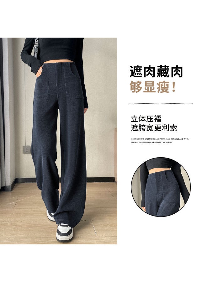 Hstyle Women's Wide-leg Suit Pants 2025 Spring Collection Fashion High-waisted Slimming Loose Flowy Versatile Straight-leg Casual Trousers - Image 5
