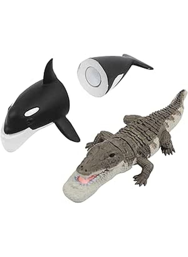 4 Pcs Cartoon Animal Refrigerator Magnets Set Cute Dolphin Crocodile Home Office Decoration - Image 1