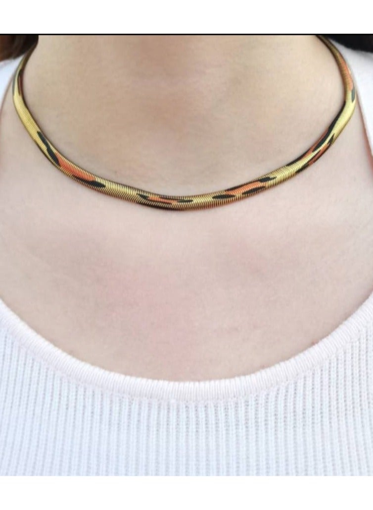 Luxuria A simple necklace with a twisted/snake chain, a simple metal chain without any stones, for women and girls. - Image 2