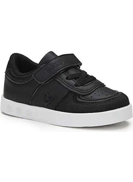 VICCO Sam Lighted Kids Sneakers Black White