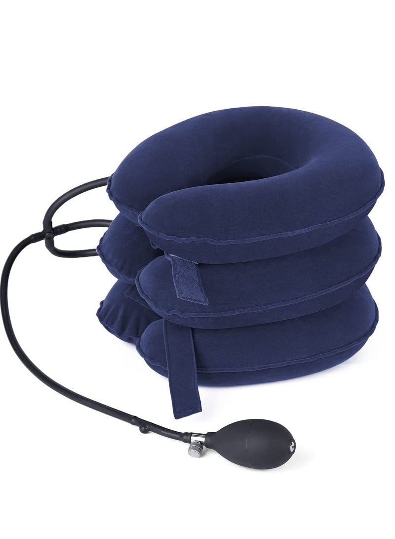 MIXDE Cervical Neck Traction Device Inflatable Adjustable Neck Support (Blue)  - Image 1
