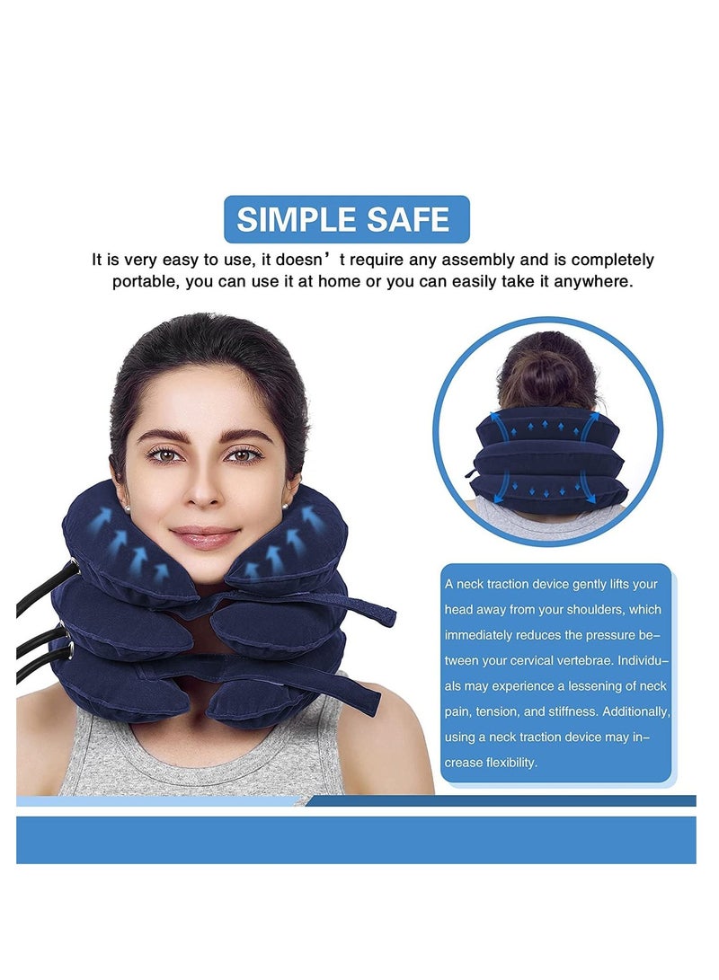 MIXDE Cervical Neck Traction Device Inflatable Adjustable Neck Support (Blue)  - Image 3