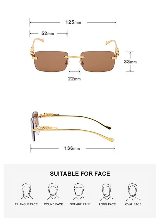 أوشن نظارة شمسية عصرية من المعدن رئيس الفهد - Image 4