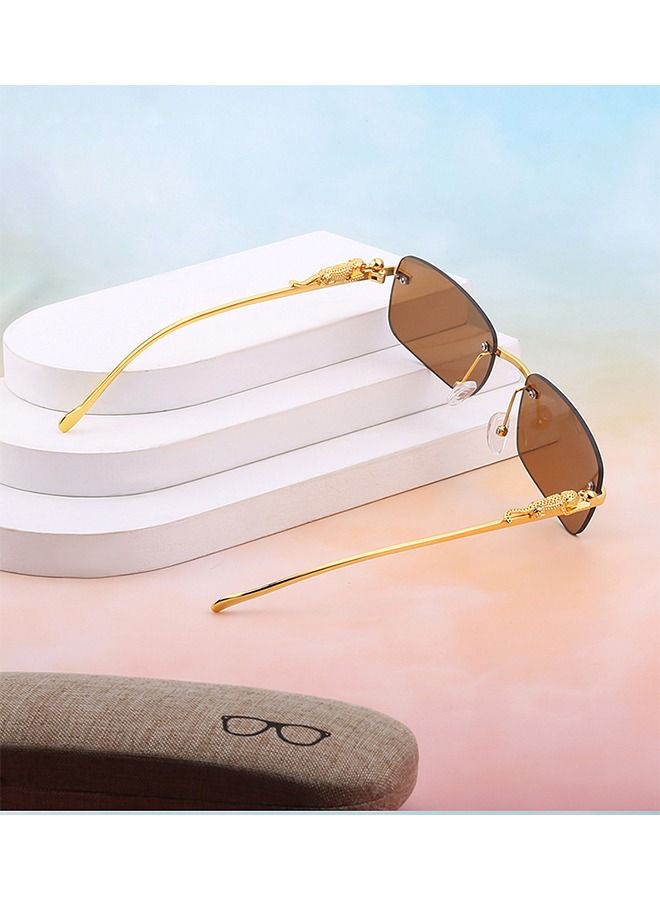 أوشن نظارة شمسية عصرية من المعدن رئيس الفهد - Image 3