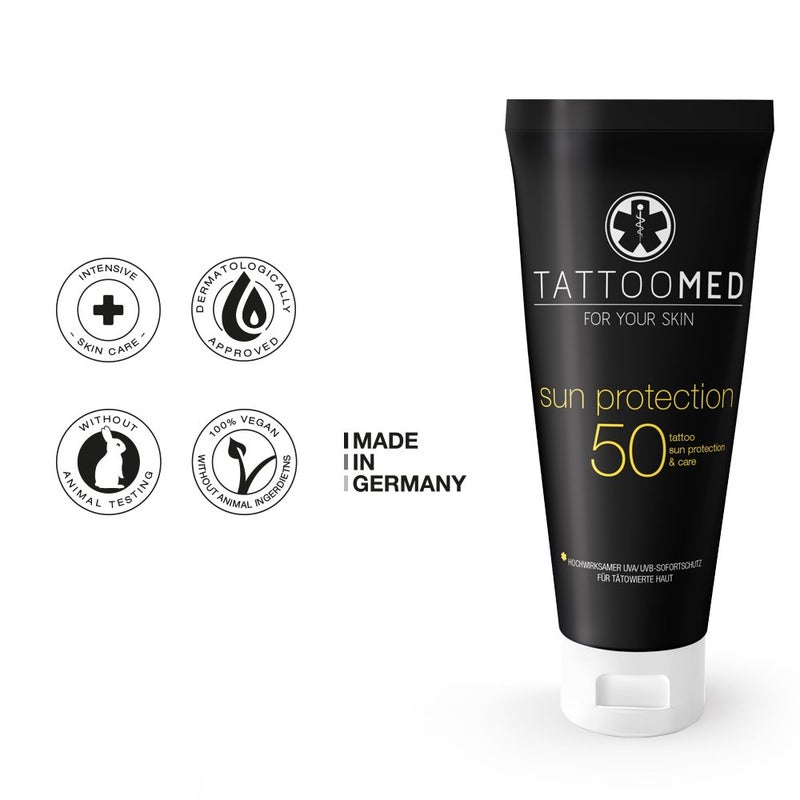 TattooMed Sun Protection SPF50 100ml - tattoo sun protection, color protection, tattoo care & cream by TattooMed - Image 3