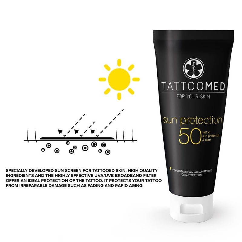 TattooMed Sun Protection SPF50 100ml - tattoo sun protection, color protection, tattoo care & cream by TattooMed - Image 4