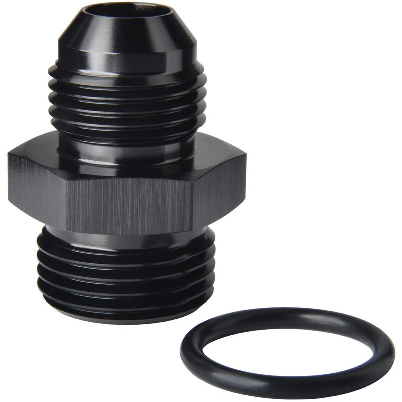 Podavelle 8AN Male Flare to 10AN ORB O-ring Boss Fuel Pump Rail Adapter Fitting Aluminum Black