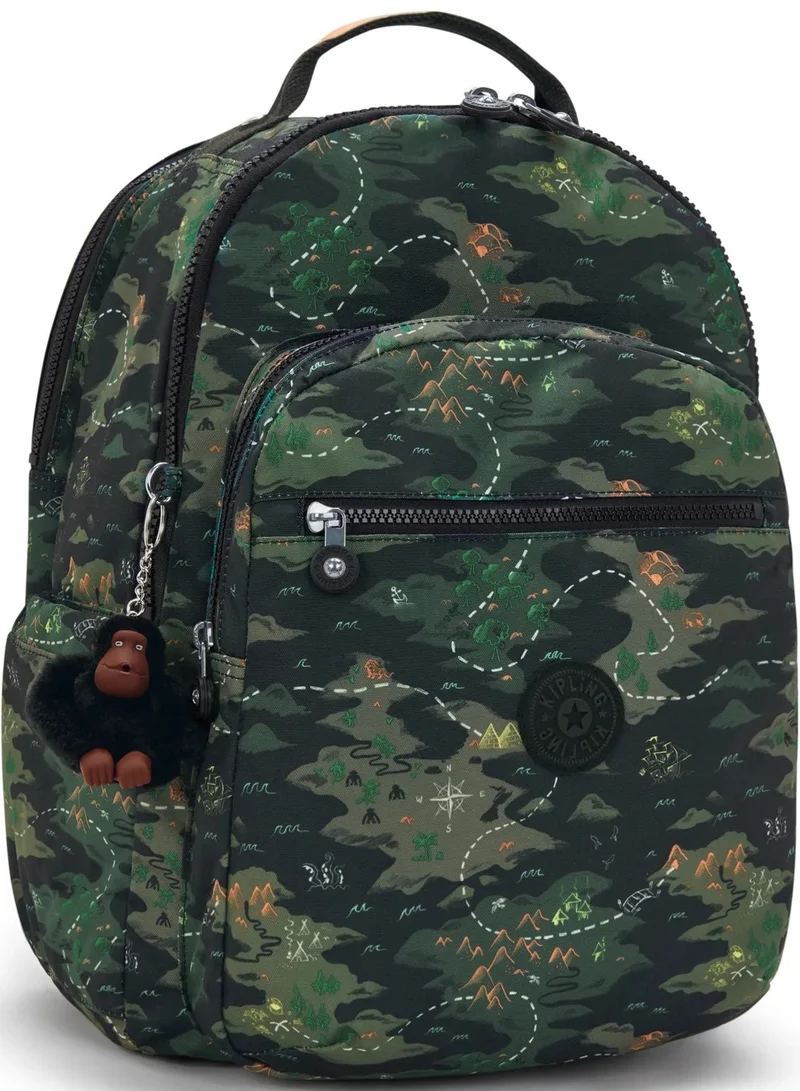 kipling  Seoul College Large Backpack (With Laptop Compartment) - Camo Treasure  | Best Price UAE