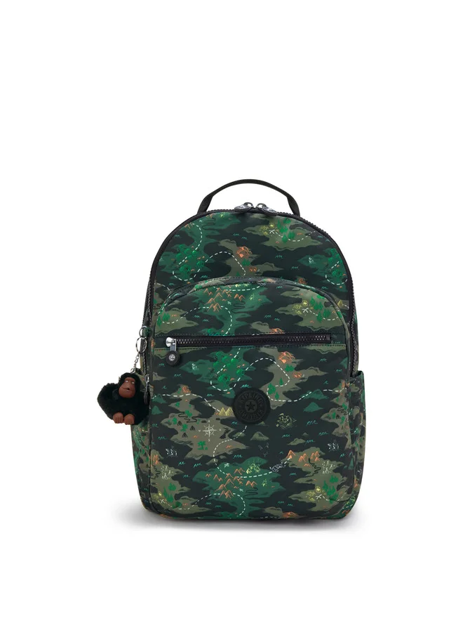 كيبلينغ Seoul College Camo Treasure Large Backpack (With Laptop Compartment)