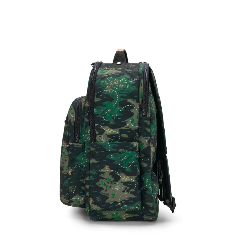 kipling Seoul College Camo Treasure Large Backpack (With Laptop Compartment)