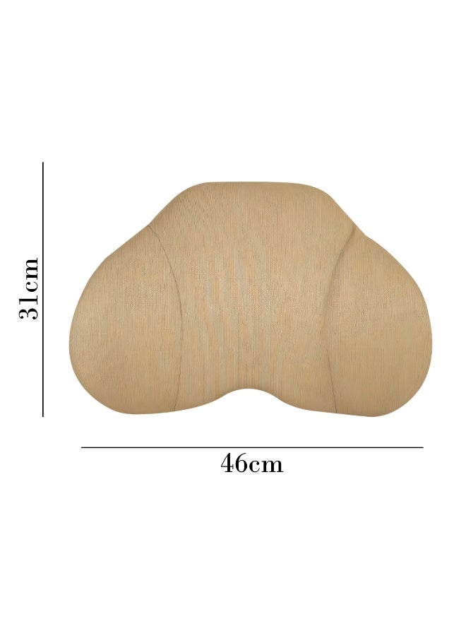 3 اكس ار وسادة دعم أسفل الظهر من إسفنج الذاكرة للكرسي، لون بيج - مسند ظهر مريح مع غطاء قابل للغسل، تصميم فراشة، لتخفيف الألم، مناسب للمكتب والمنزل والسيارة والكرسي المتحرك، 46×31 سم - Image 2