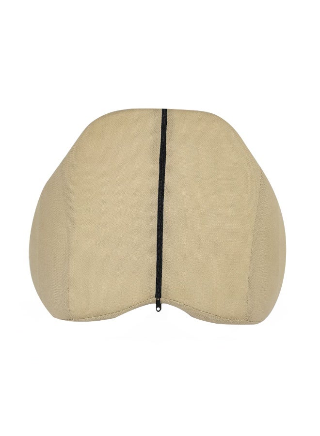 3 اكس ار وسادة دعم أسفل الظهر من إسفنج الذاكرة للكرسي، لون بيج - مسند ظهر مريح مع غطاء قابل للغسل، تصميم فراشة، لتخفيف الألم، مناسب للمكتب والمنزل والسيارة والكرسي المتحرك، 46×31 سم - Image 3