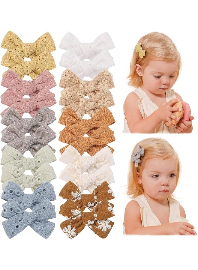 jollybows 20pcs Mini Fully Lined Hair Clips and Bows for Girls, Infants, Toddlers, Kids, and Teens - 2" Tiny Barrettes for Fine Hair - Image 1