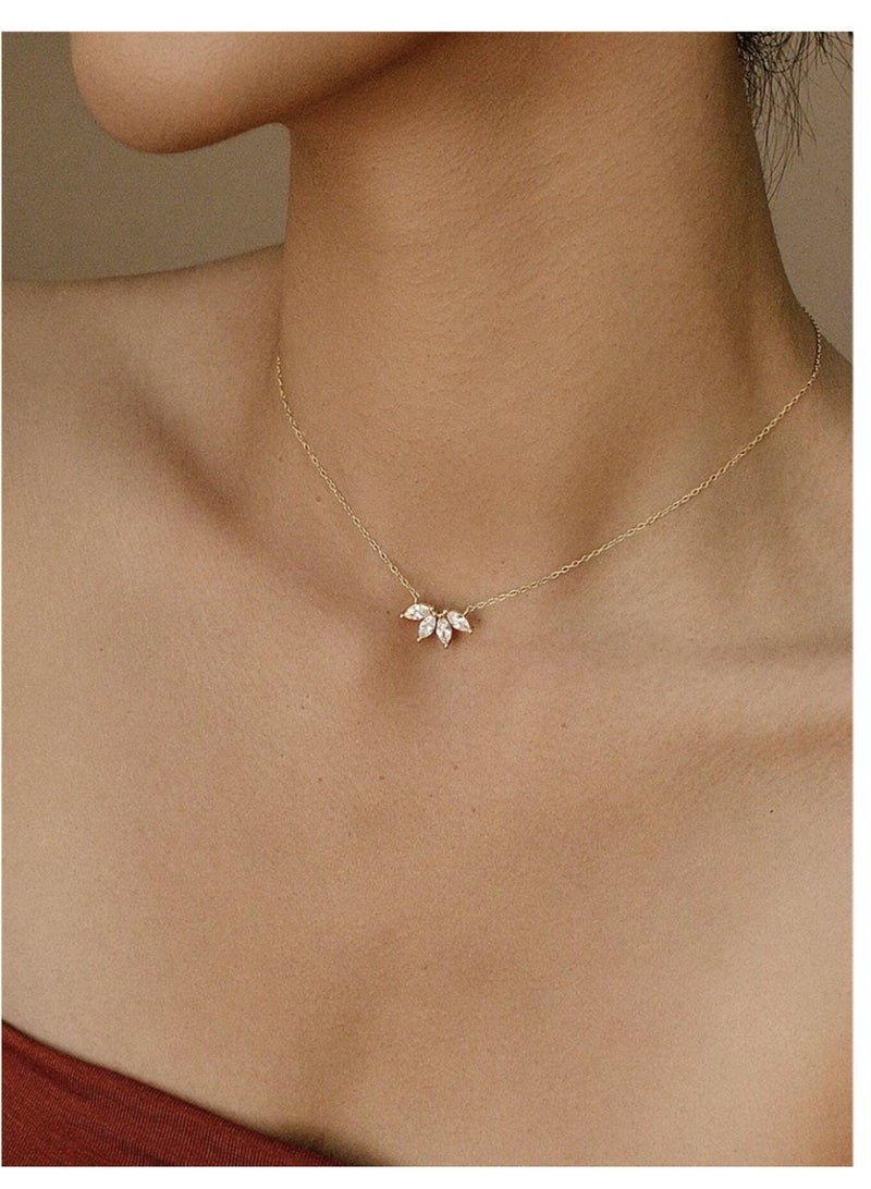 Elegant  Pendant Necklace - Made Of Copper And Zirconia - Image 1