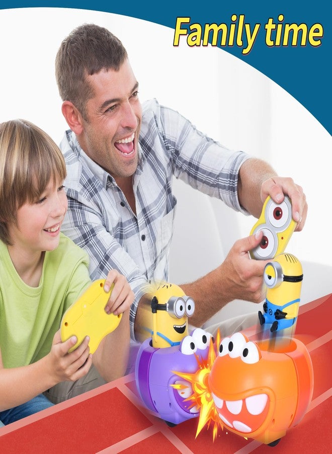 YOLOPARK Minions 2 Pack Remote Control Car,Despicable Me RC Bumper Cars with Light & Sound Effect,360° Rotating Minion Figure Bump and Eject Toys,Christmas Birthday Gifts for Ages 3+ Year Old - Image 4