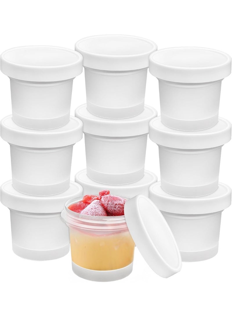 10 Pack Reusable Small Plastic Containers With Screw Lids, Small Food Storage Freezer Containers, Deli Containers, Stackable Food Storage Jars, Sauce Condiment Jars, Lunch Box Accessories, 100ml - Image 1