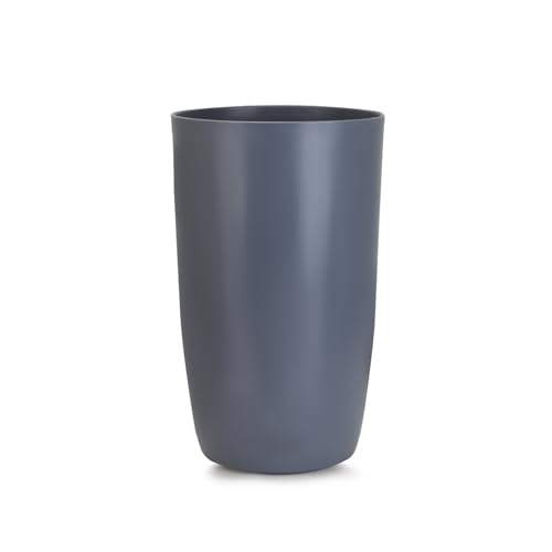 BonKaso 12 inch Grey Flower Pot (Pack of 2)| Size: 20x20x28 cm | Tall, Durable & Lightweight Polymer Tower Planter for Indoor & Outdoor Use: Home, Office, Garden & Balcony (Gamla/Gamale) - Image 5