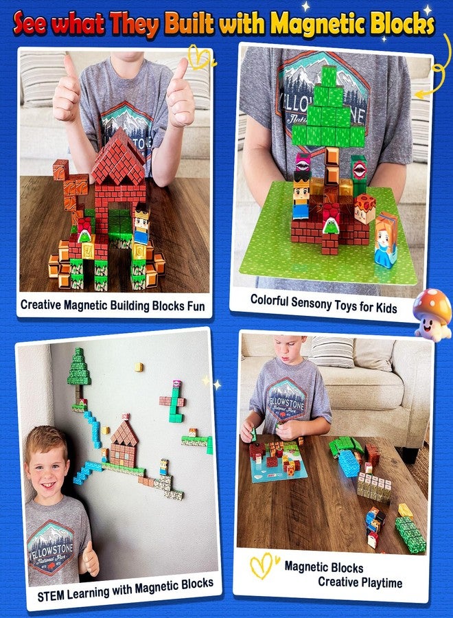 Soyee Magnetic Blocks 100PCS Magnetic Building Blocks Cubes Kids Boys Girls Toys for Ages 3-5 5-7 8-10 STEM Sensory Learning Building Magnet Toys 3-12 Year Old Girls Boys Birthday Gift - Image 2