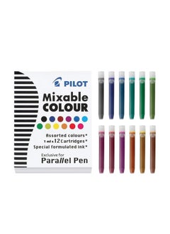 PILOT 12-Piece Ink Cartridges For Parallel Calligraphy Pen Assorted Ink Colours  - Image 1