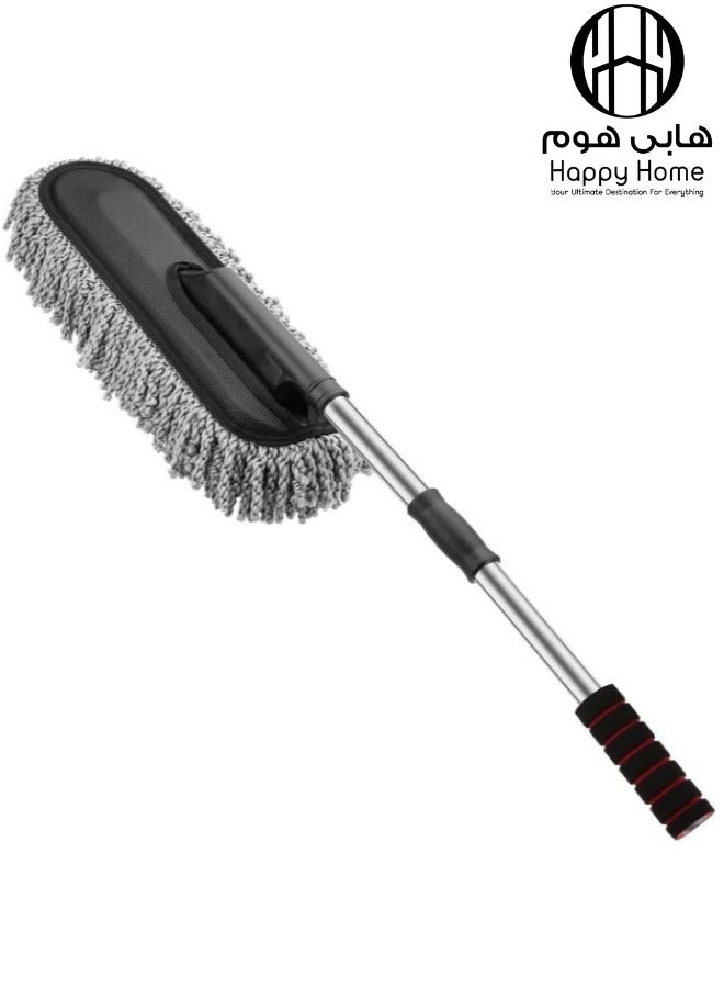 هابي هوم منفضة غبار خارجية للسيارة مصنوعة من الألياف الدقيقة فائقة النعومة مع مقبض قابل للتمديد، منفضة غبار فرشاة السيارة لتنظيف الغبار في السيارة - Image 1