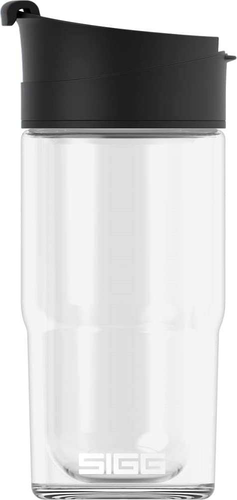 Sigg SIGG - Insulated Coffee Cup - Travel Mug Nova - Dishwasher Safe - BPA Free - Broscilate Glass - Flip Top - Black - 13 Oz - Image 1