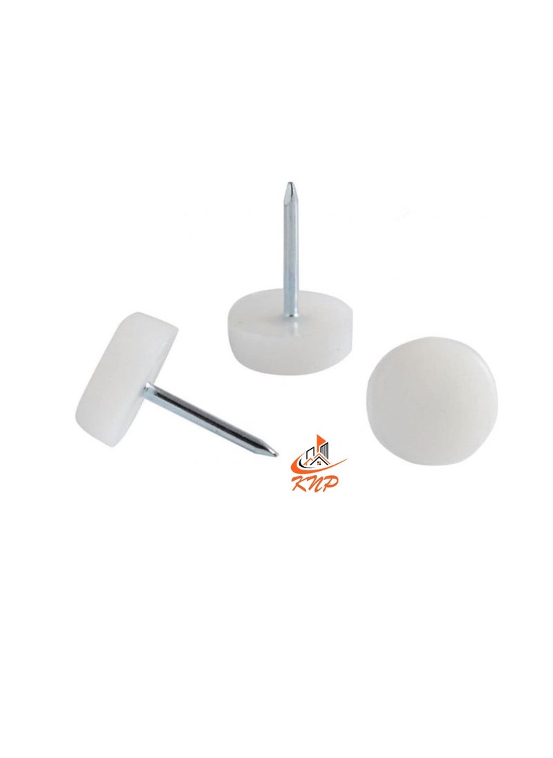 KNP Nylon Furniture Bottom Nail Bush, White - 20pcs  - Image 2