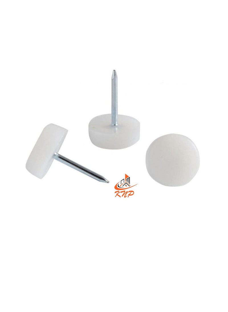 KNP Nylon Furniture Bottom Nail Bush, White - 20pcs  - Image 3