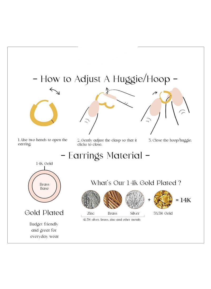 Mevecco - Women Huggie Hoop Earrings Gold Initial A-Z Dangle Drop Cubic Zirconia 14K Gold Filled Small Simple Hypoallergenic Personalized Jewelry - 26 Letters - Image 1