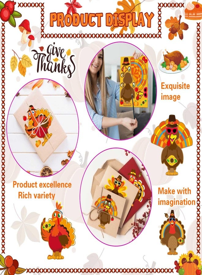 DUJAA Make-A-Turkey Stickers 24PCS Thanksgiving Stickers for Kids Turkey Face Stickers Make Your Own Turkey Stickers Thanksgiving Party Favors Thanksgiving Crafts Stickers Classroom Teacher Reward - Image 5