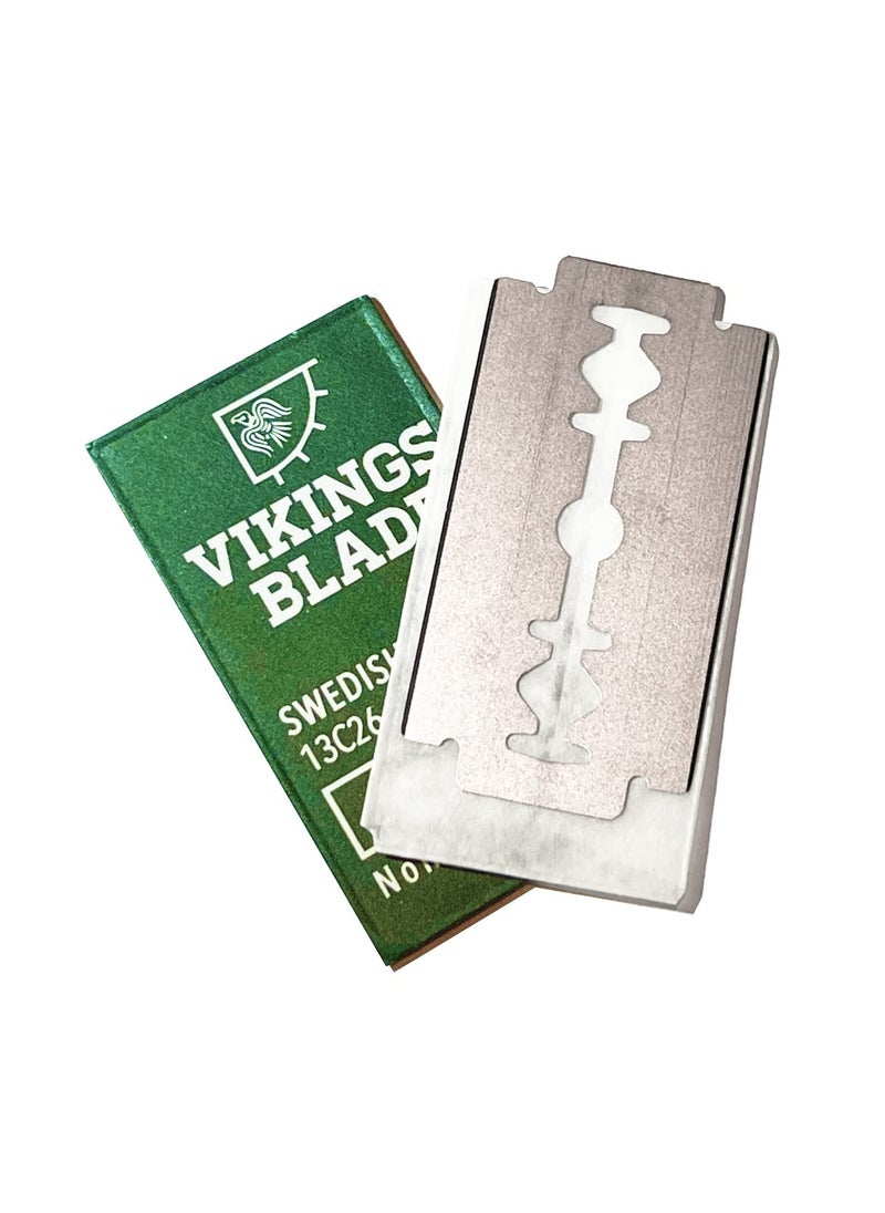 Vikings Blade - VIKINGS BLADE Double Edge Safety Razor Blades, 50x Blades, Swedish Steel + Platinum Coated, Replacement Razor Blades & Refills (Mild & Gentle) - Image 1