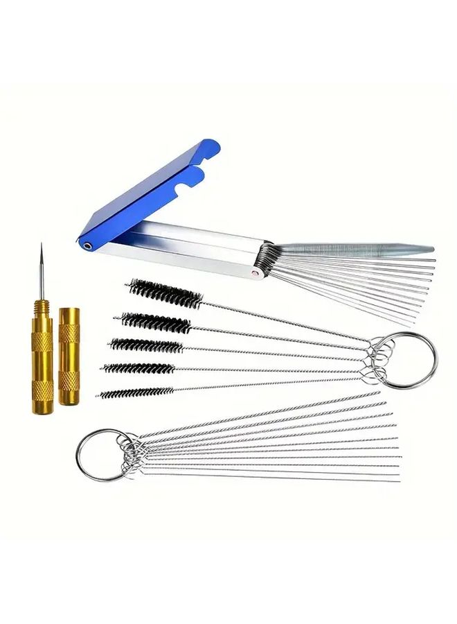 15pcs High Density Nylon Bristle Spray Gun Cleaner Set with Needle and Case - Image 4