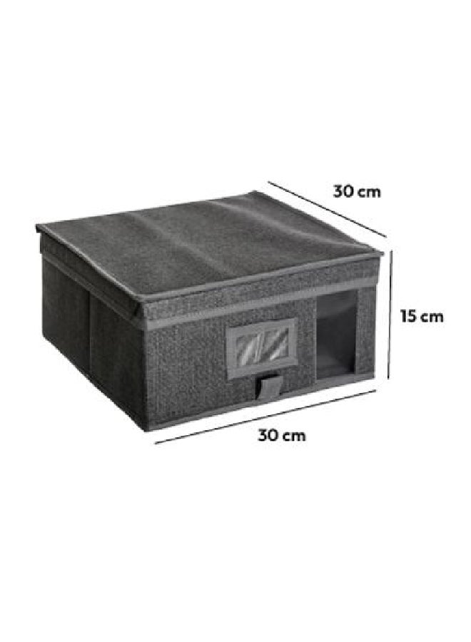 Five Simply Smart Polypropylene Foldable Storage Box with Lid Dark Grey 30 x 15 cm 138894C  - Image 2