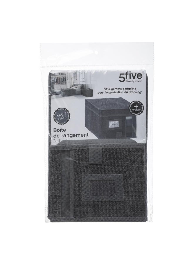 Five Simply Smart Polypropylene Foldable Storage Box with Lid Dark Grey 30 x 15 cm 138894C  - Image 3