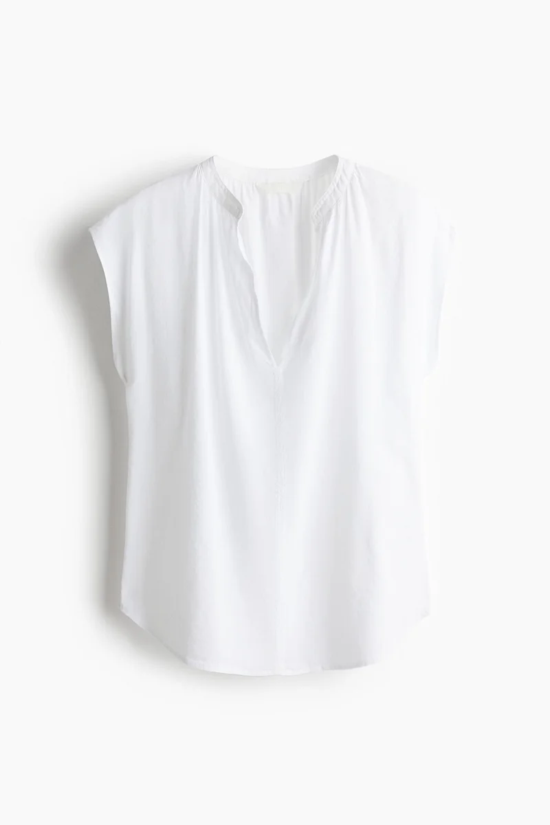 H&M Band-Collar Blouse