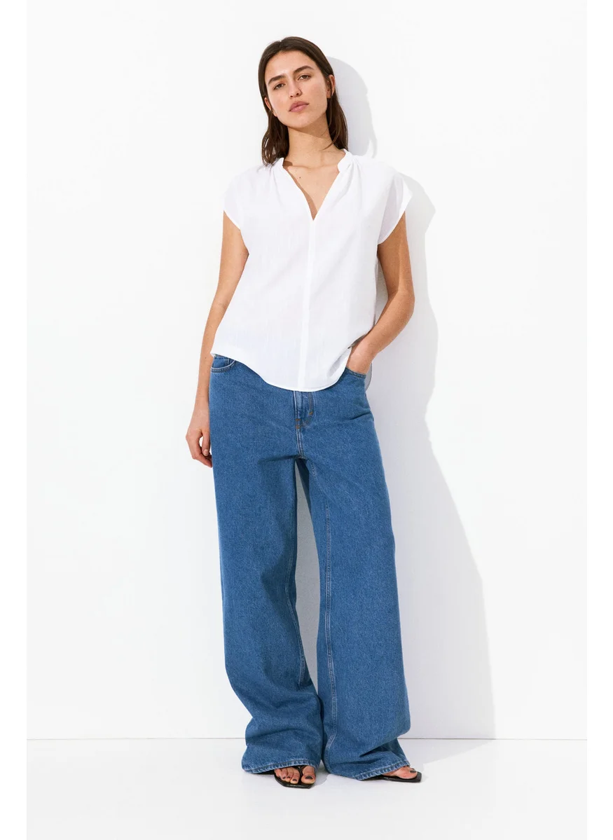 H&M Band-Collar Blouse