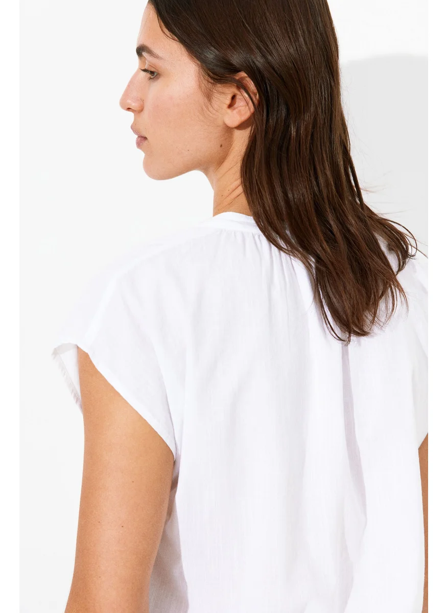 H&M Band-Collar Blouse