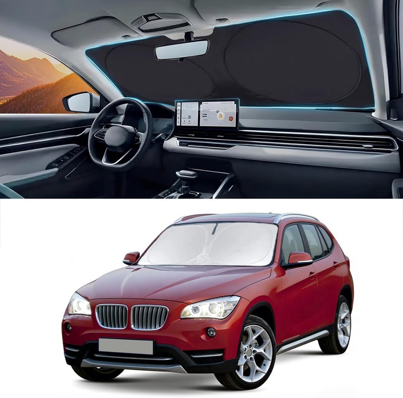 مظلة زجاج أمامي لسيارة BMW X1 E84، ملحقات لسيارة BMW X1 E84 للأعوام 2011 2012 2013 2014 2015، واقي زجاج أمامي معزول، غطاء زجاج أمامي، واقي شمس، حاجب خصوصية، عاكس للأشعة فوق البنفسجية، يحجب الحرارة - Image 1