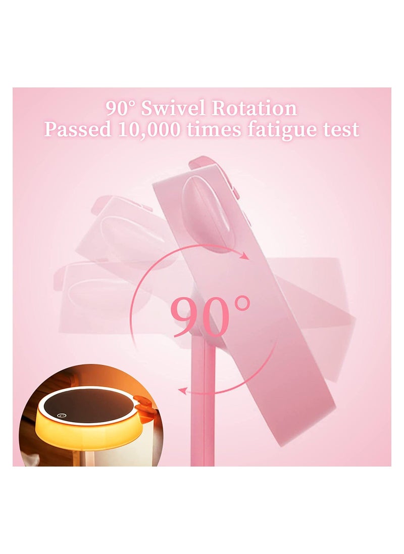 Y&D Cosmetic Mirror Hand Handle Makeup Mirror with LED Light 7'' Desk Rechargeable Touch Sensor Make Up Table 3 Colors Lighting  - Image 4