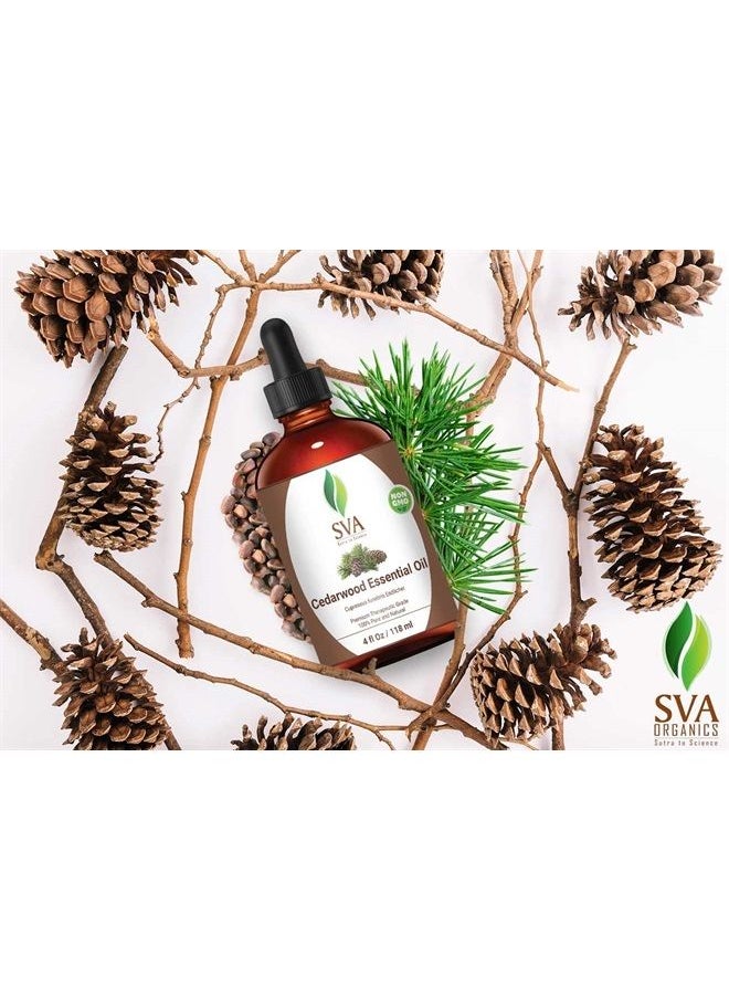 SVA Organics SVA Cedarwood Essential Oil Skin 4 Oz (118 ml) | 100% Pure Therapeutic Grade- Great for Diffuser, Woody & Calm, Glowing Skin, Healthy Hair & Scalp, Aromatherapy, Soaps and Candles.  - Image 3